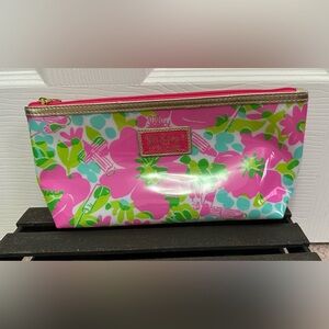 Lilly Pulitzer Pink and Green Floral Pouch